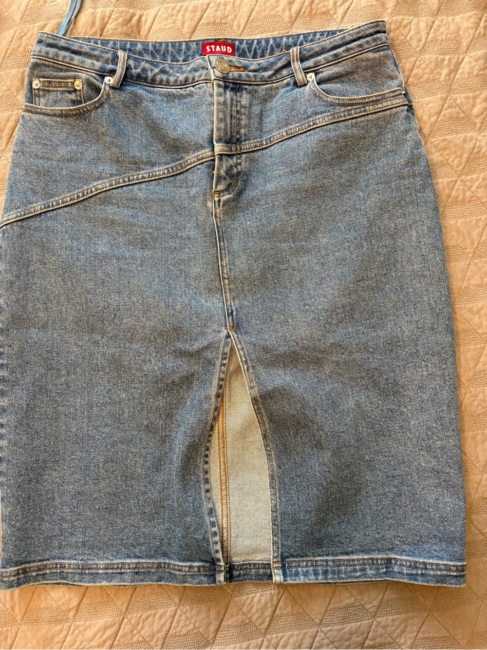Staud Women’s Front Zip Denim Skirt Size 12